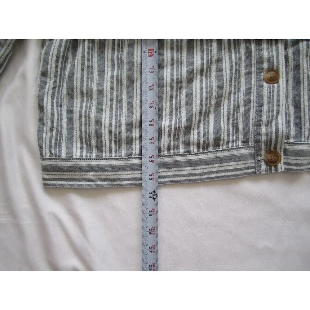 Women's 89th Madison Button Down Stripe Cotton Jacket Sz 2X (WJ14)‎